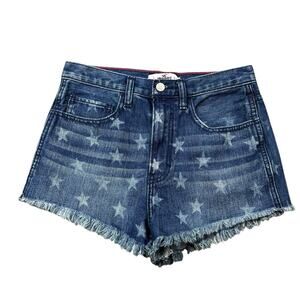 Hollister Blue Jean Shorts High Rise with Star Pattern Size 3/26